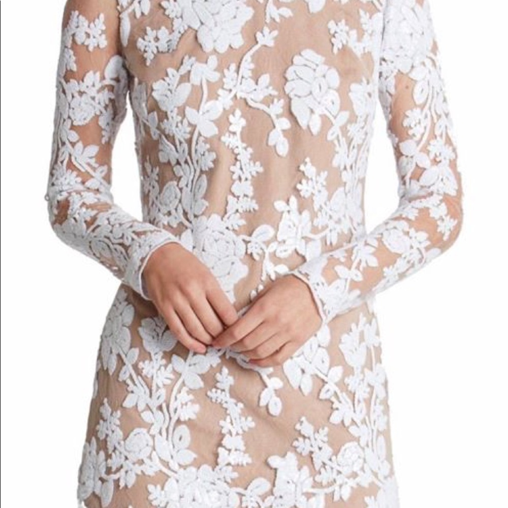 Dress the Population XL dress white nude